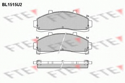 FTE bl1515u2 -  Комплект тормозных колодок, дисковый тормоз