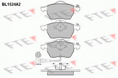 FTE bl1524a2 -  Комплект тормозных колодок, дисковый тормоз