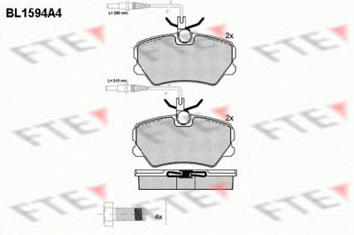 FTE bl1594a4 -  Комплект тормозных колодок, дисковый тормоз