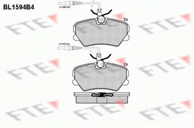 FTE bl1594b4 -  Комплект тормозных колодок, дисковый тормоз