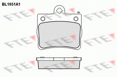 FTE bl1651a1 -  Комплект тормозных колодок, дисковый тормоз