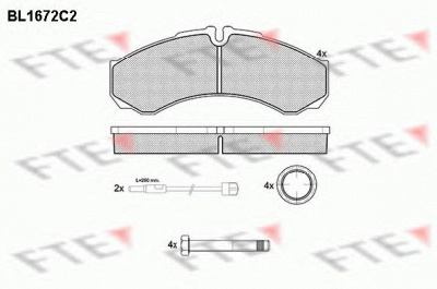 FTE bl1672c2 -  Комплект тормозных колодок, дисковый тормоз