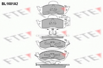 FTE bl1681a2 -  Комплект тормозных колодок, дисковый тормоз