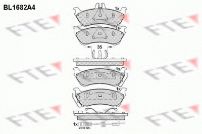 FTE bl1682a4 -  Комплект тормозных колодок, дисковый тормоз