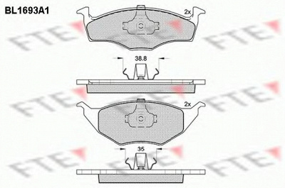 FTE bl1693a1 -  Комплект тормозных колодок, дисковый тормоз
