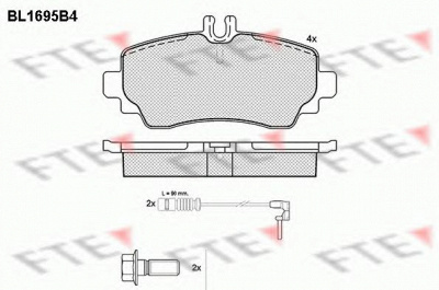FTE bl1695b4 -  Комплект тормозных колодок, дисковый тормоз
