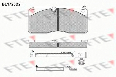 FTE bl1726d2 -  Комплект тормозных колодок, дисковый тормоз