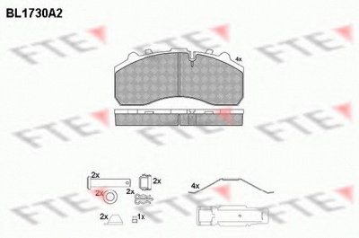 FTE bl1730a2 -  Комплект тормозных колодок, дисковый тормоз