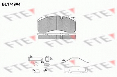 FTE bl1749a4 -  Комплект тормозных колодок, дисковый тормоз
