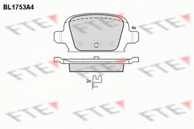 FTE bl1753a4 -  Комплект тормозных колодок, дисковый тормоз