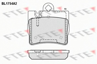 FTE bl1754a2 -  Комплект тормозных колодок, дисковый тормоз