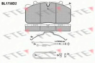 FTE bl1758d2 -  Комплект тормозных колодок, дисковый тормоз