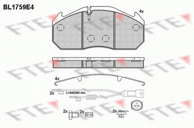 FTE bl1759e4 -  Комплект тормозных колодок, дисковый тормоз