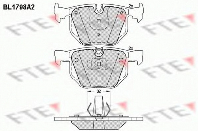 FTE bl1798a2 -  Комплект тормозных колодок, дисковый тормоз
