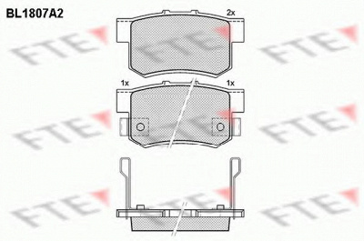 FTE bl1807a2 -  Комплект тормозных колодок, дисковый тормоз