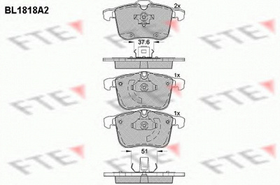 FTE bl1818a2 -  Комплект тормозных колодок, дисковый тормоз