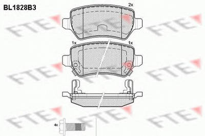 FTE bl1828b3 -  КОМПЛЕКТ ТОРМОЗНЫХ КОЛОДОК, ДИСКОВЫЙ ТОРМОЗ