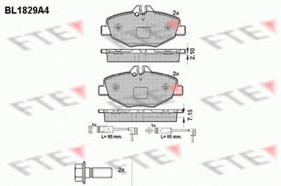 FTE bl1829a4 -  Комплект тормозных колодок, дисковый тормоз