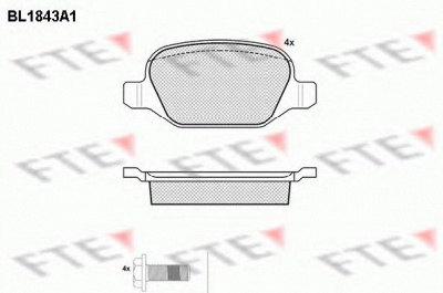 FTE bl1843a1 -  Комплект тормозных колодок, дисковый тормоз