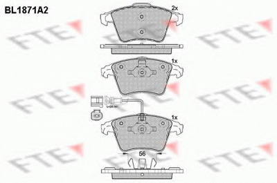 FTE bl1871a2 -  Комплект тормозных колодок, дисковый тормоз