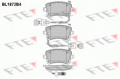 FTE bl1872b4 -  Комплект тормозных колодок, дисковый тормоз