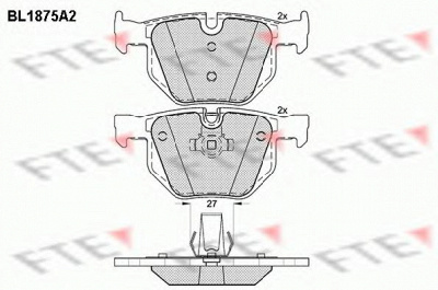 FTE bl1875a2 -  Комплект тормозных колодок, дисковый тормоз