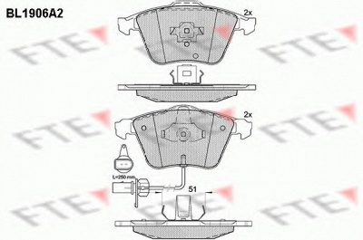 FTE bl1906a2 -  Комплект тормозных колодок, дисковый тормоз
