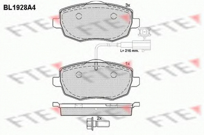 FTE bl1928a4 -  Комплект тормозных колодок, дисковый тормоз