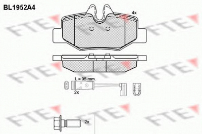 FTE bl1952a4 -  Комплект тормозных колодок, дисковый тормоз