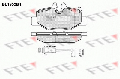 FTE bl1952b4 -  Комплект тормозных колодок, дисковый тормоз