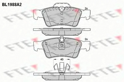 FTE bl1988a2 -  Комплект тормозных колодок, дисковый тормоз