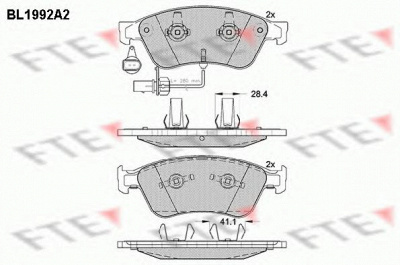 FTE bl1992a2 -  Комплект тормозных колодок, дисковый тормоз