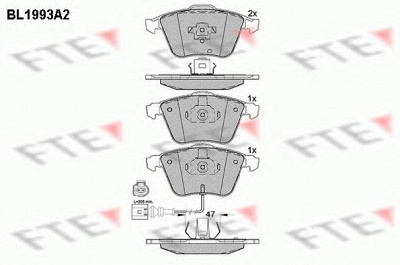 FTE bl1993a2 -  Комплект тормозных колодок, дисковый тормоз