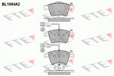 FTE bl1994a2 -  Комплект тормозных колодок, дисковый тормоз