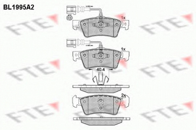FTE bl1995a2 -  Комплект тормозных колодок, дисковый тормоз