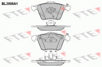FTE bl2006a1 -  Комплект тормозных колодок, дисковый тормоз