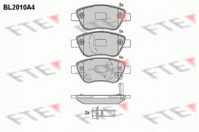 FTE bl2010a4 -  Комплект тормозных колодок, дисковый тормоз