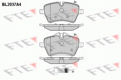 FTE bl2037a4 -  Комплект тормозных колодок, дисковый тормоз