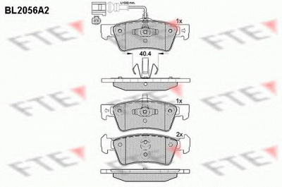 FTE bl2056a2 -  Комплект тормозных колодок, дисковый тормоз