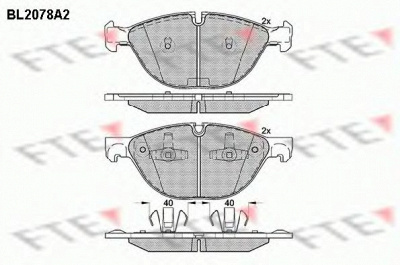 FTE bl2078a2 -  Комплект тормозных колодок, дисковый тормоз