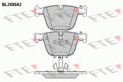 FTE bl2080a2 -  Комплект тормозных колодок, дисковый тормоз