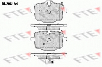 FTE bl2081a4 -  Комплект тормозных колодок, дисковый тормоз
