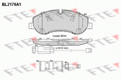 FTE bl2176a1 -  Комплект тормозных колодок, дисковый тормоз