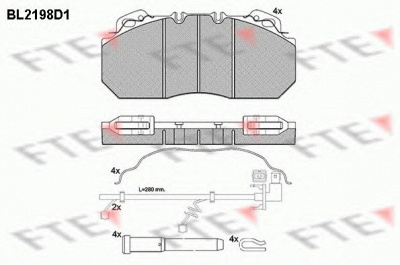 FTE bl2198d1 -  Комплект тормозных колодок, дисковый тормоз