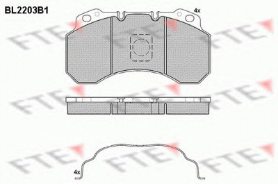 FTE bl2203b1 -  Комплект тормозных колодок, дисковый тормоз
