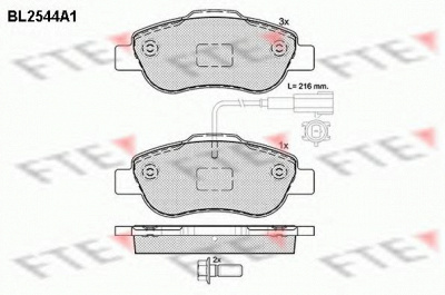 FTE bl2544a1 -  Комплект тормозных колодок, дисковый тормоз