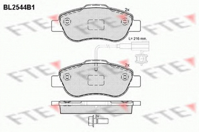 FTE bl2544b1 -  Комплект тормозных колодок, дисковый тормоз