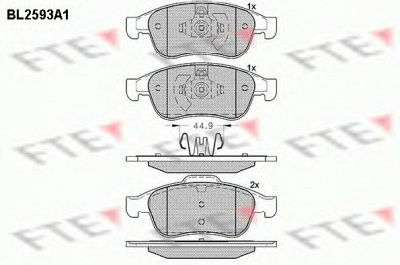 FTE bl2593a1 -  КОМПЛЕКТ ТОРМОЗНЫХ КОЛОДОК, ДИСКОВЫЙ ТОРМОЗ