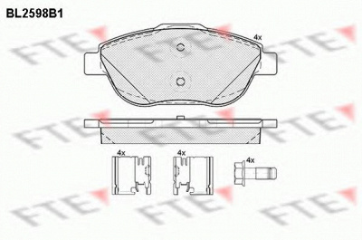 FTE bl2598b1 -  Комплект тормозных колодок, дисковый тормоз