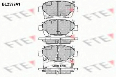 FTE bl2599a1 -  Комплект тормозных колодок, дисковый тормоз